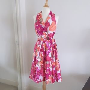 Floral dress with waist wrap